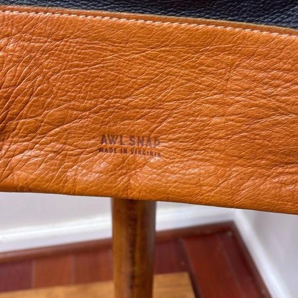 AWL‎ Snap Crossbody Clutch in Black Brown Color Block Leather - Picture 8 of 9